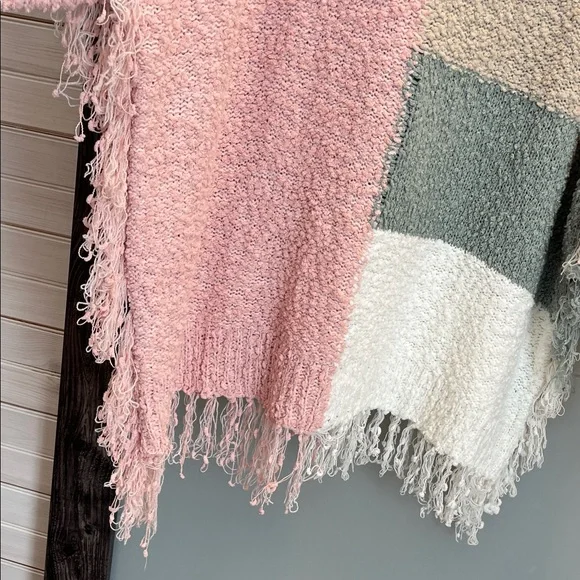 POL Women's Patchwork Sweater - Pink, Cream, Green NWOT - Picture 3 of 4